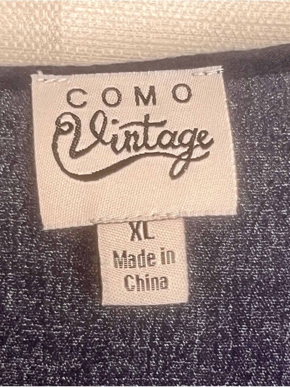 Como Vintage Navy Blue Boho Print Blouse XL Flowy Top - Picture 2 of 6